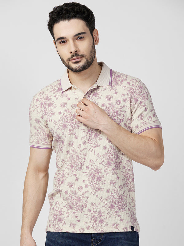 Killer Men Purple Printed Slim Fit T-Shirts