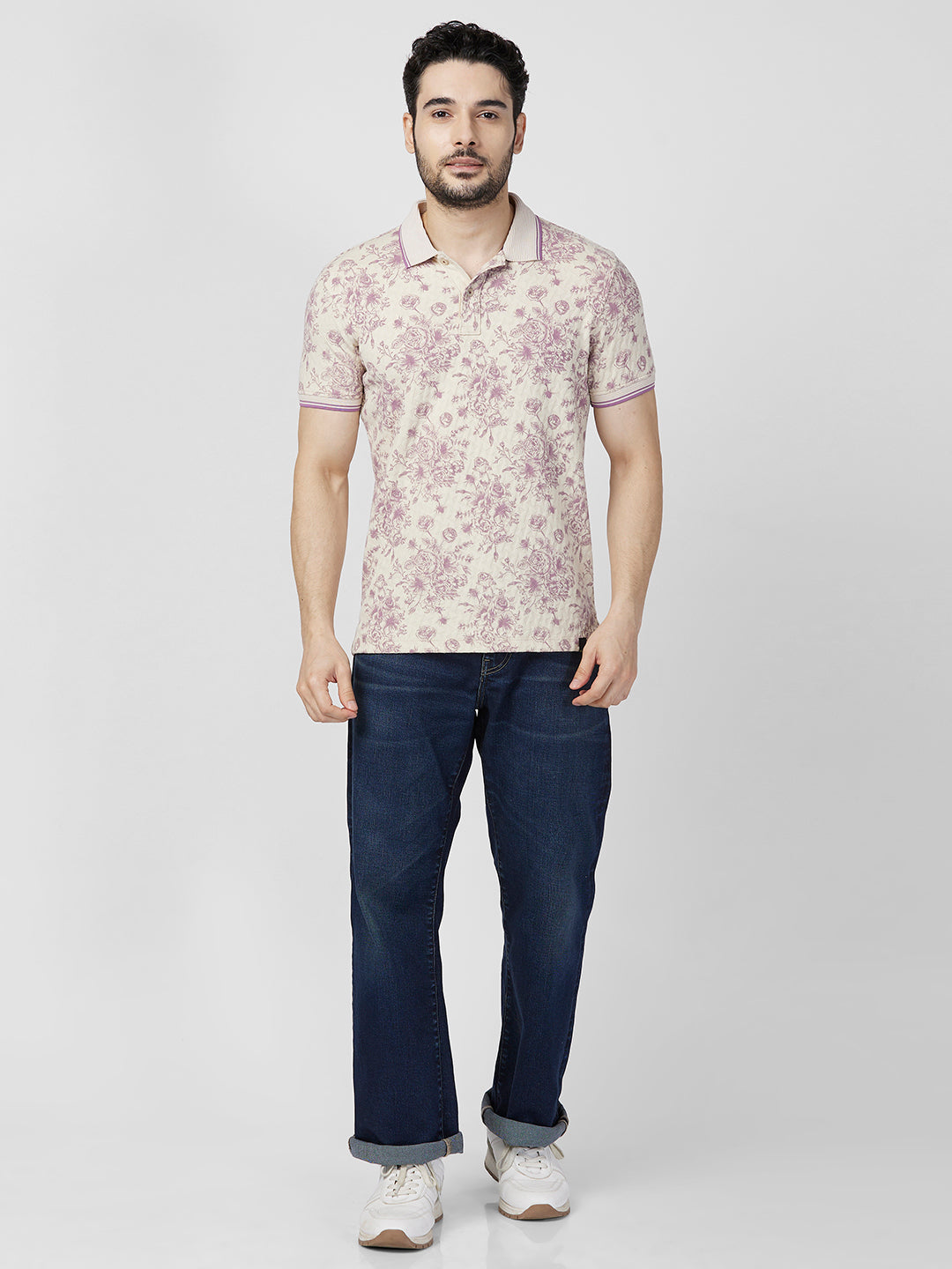 Killer Men Purple Printed Slim Fit T-Shirts