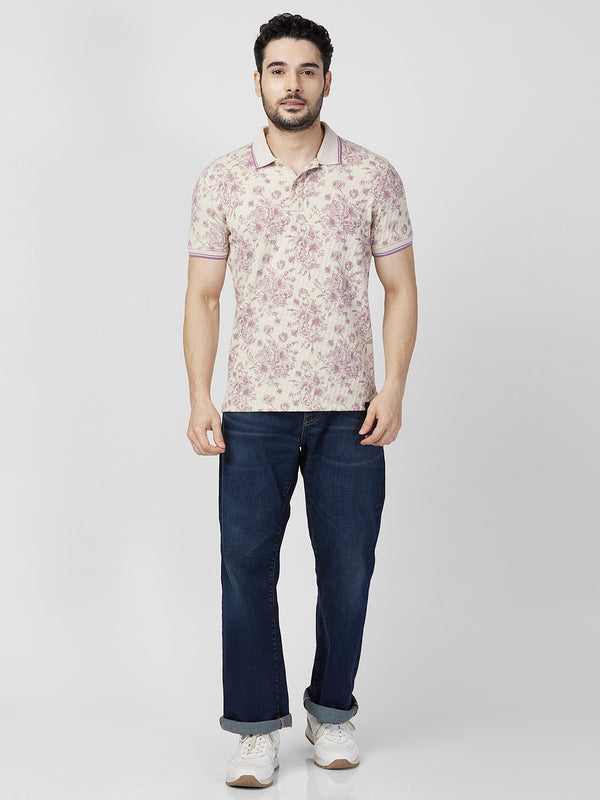 Killer Men Purple Printed Slim Fit T-Shirts