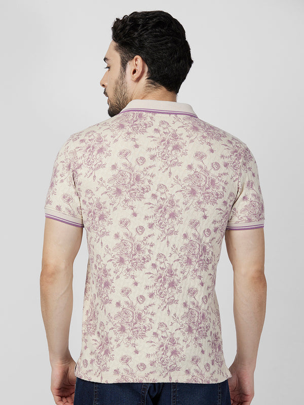 Killer Men Purple Printed Slim Fit T-Shirts