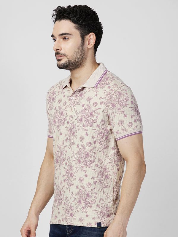 Killer Men Purple Printed Slim Fit T-Shirts