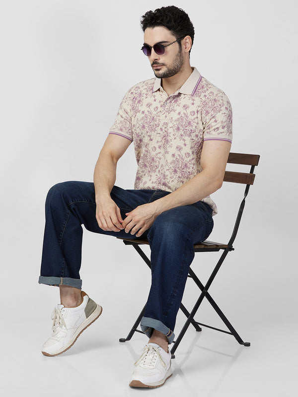 Killer Men Purple Printed Slim Fit T-Shirts