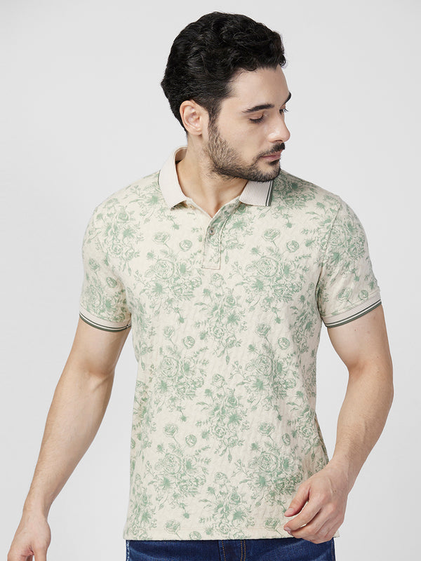 Killer Men Green Printed Slim Fit T-Shirts