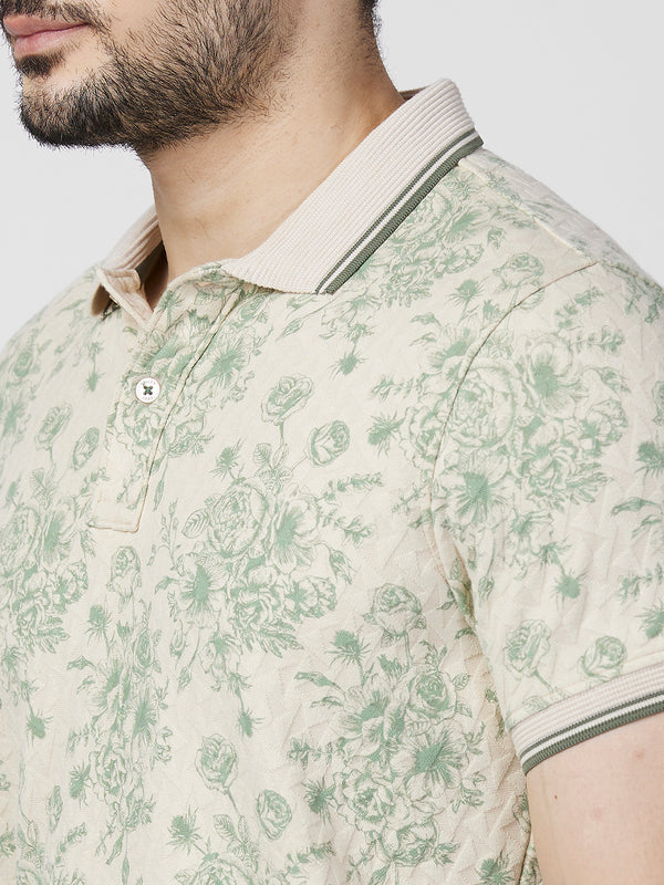 Killer Men Green Printed Slim Fit T-Shirts