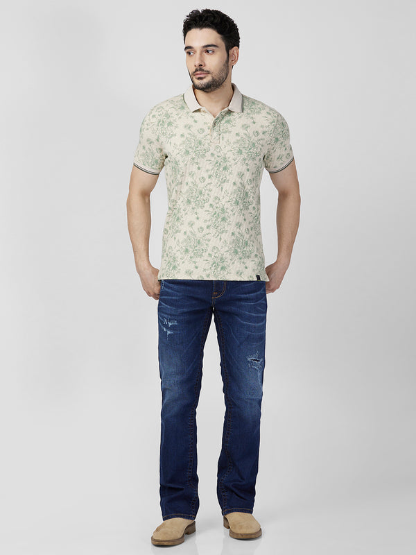 Killer Men Green Printed Slim Fit T-Shirts