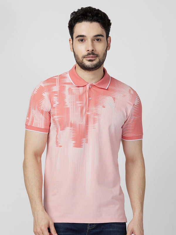 Killer Men Peach Printed Slim Fit T-Shirts