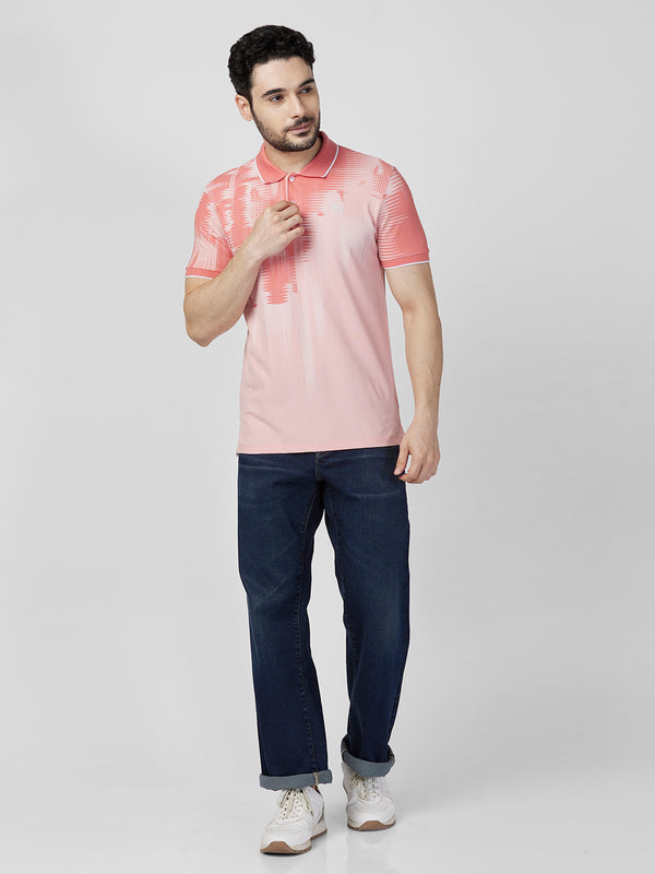 Killer Men Peach Printed Slim Fit T-Shirts
