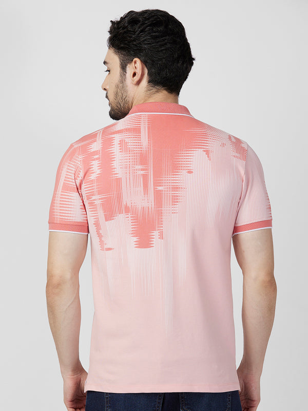 Killer Men Peach Printed Slim Fit T-Shirts