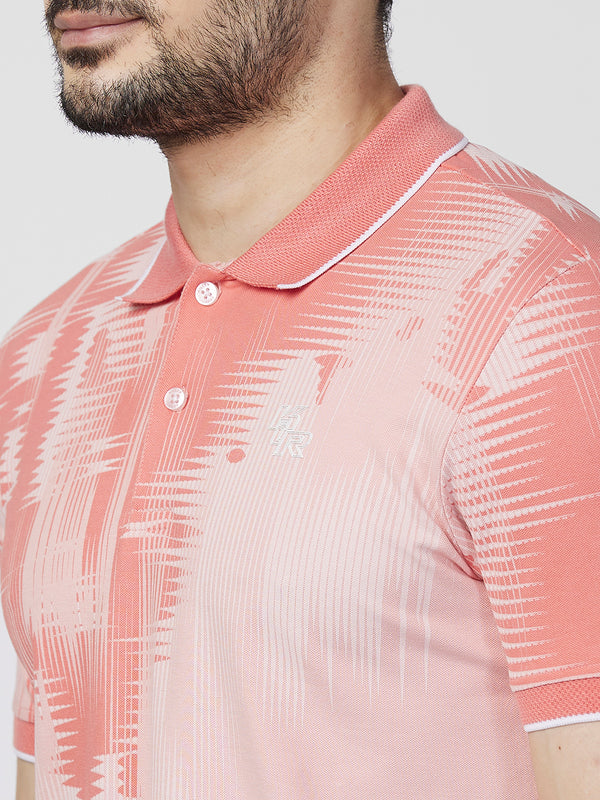 Killer Men Peach Printed Slim Fit T-Shirts