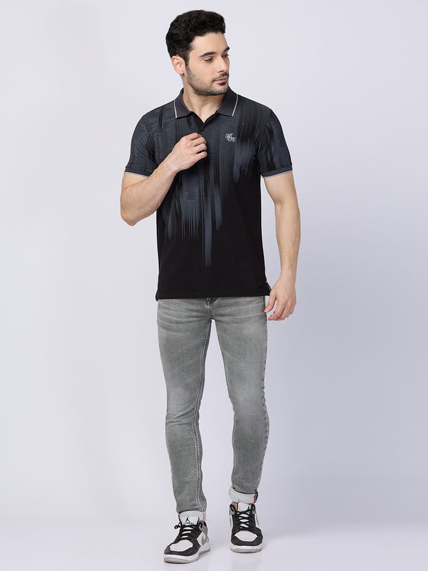 Killer Men Black Printed Slim Fit T-Shirts