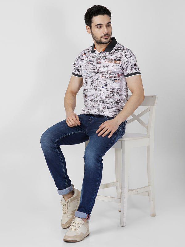 Killer Men Grey Printed Slim Fit T-Shirts