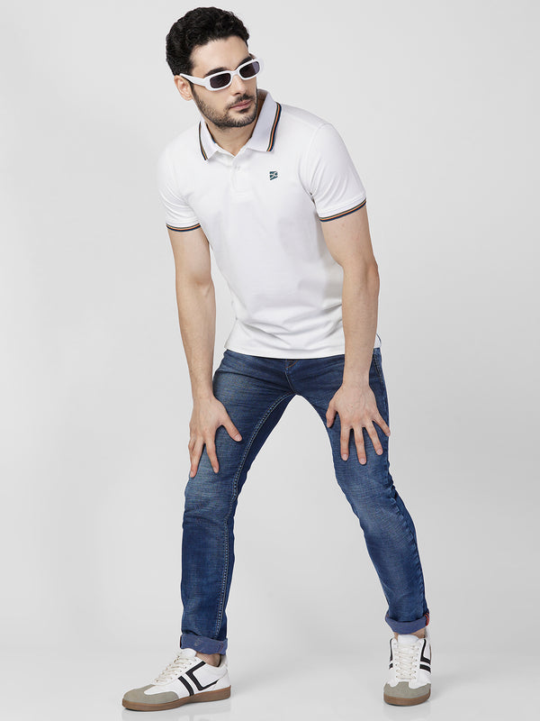Killer Men White Printed Slim Fit T-Shirts