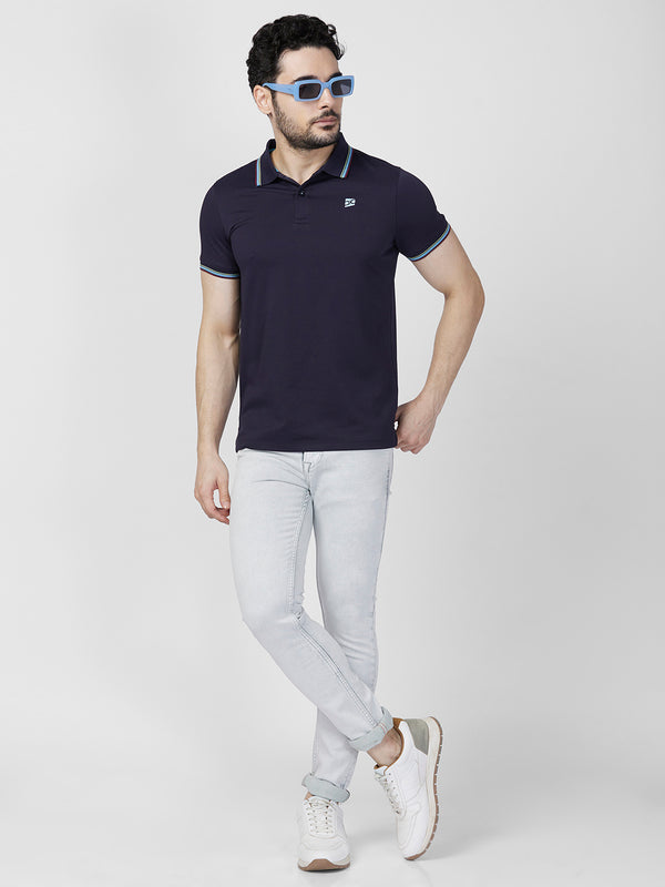 Killer Men Blue Printed Slim Fit T-Shirts