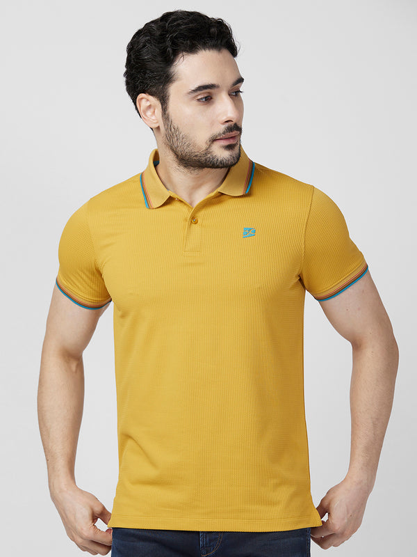 Killer Men Musturd Printed Slim Fit T-Shirts