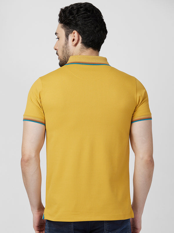 Killer Men Musturd Printed Slim Fit T-Shirts