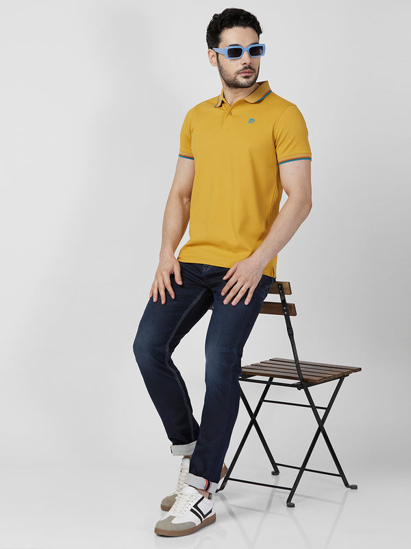 Killer Men Musturd Printed Slim Fit T-Shirts