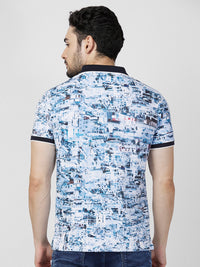 Killer Men Blue Printed Slim Fit T-Shirts