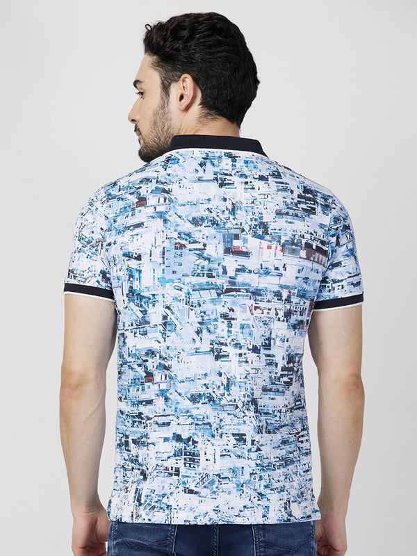 Killer Men Blue Printed Slim Fit T-Shirts