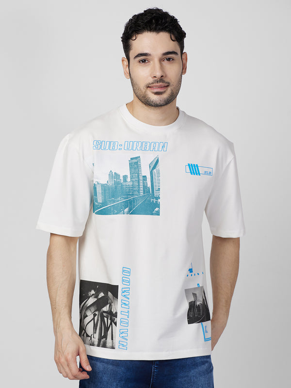 Killer Men White Printed Round Neck T-Shirts