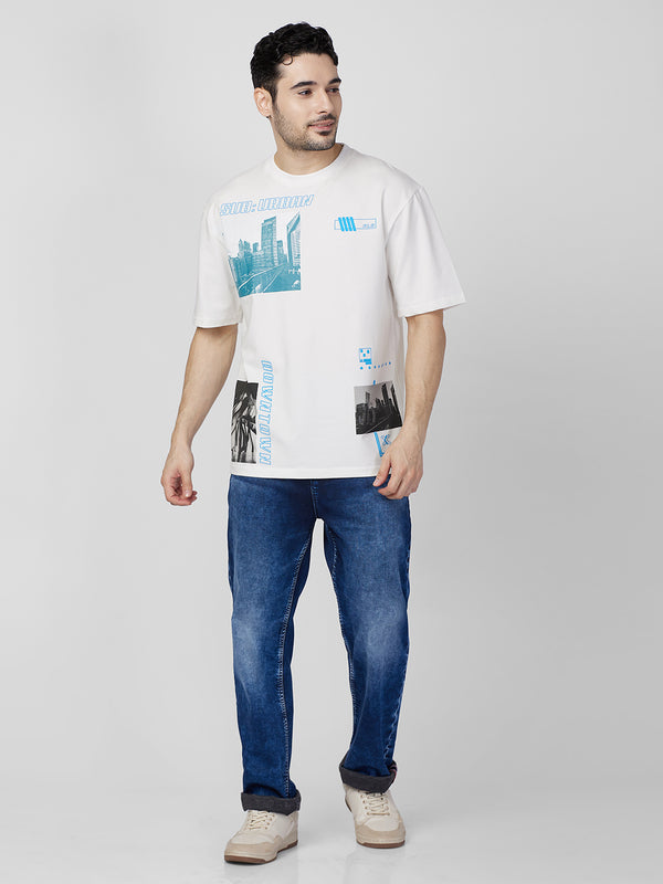 Killer Men White Printed Round Neck T-Shirts