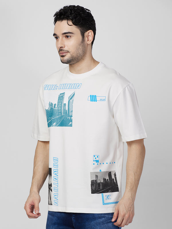 Killer Men White Printed Round Neck T-Shirts