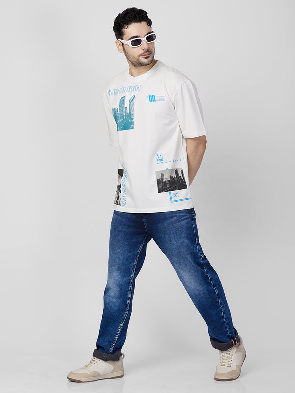 Killer Men White Printed Round Neck T-Shirts