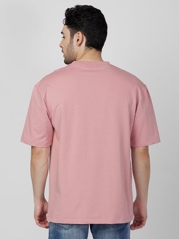 Killer Men Pink Printed Round Neck T-Shirts