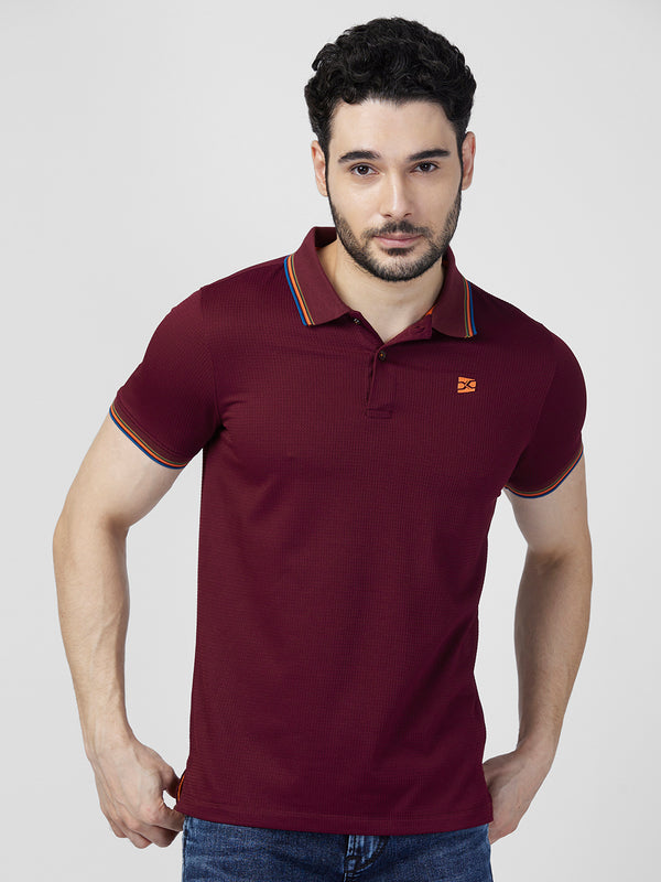Killer Men Maroon Printed Slim Fit T-Shirts