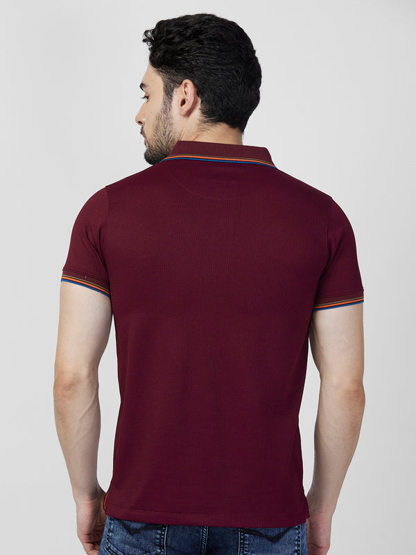 Killer Men Maroon Printed Slim Fit T-Shirts