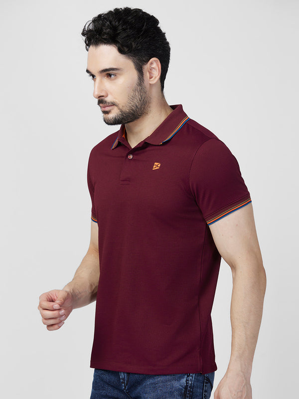 Killer Men Maroon Printed Slim Fit T-Shirts