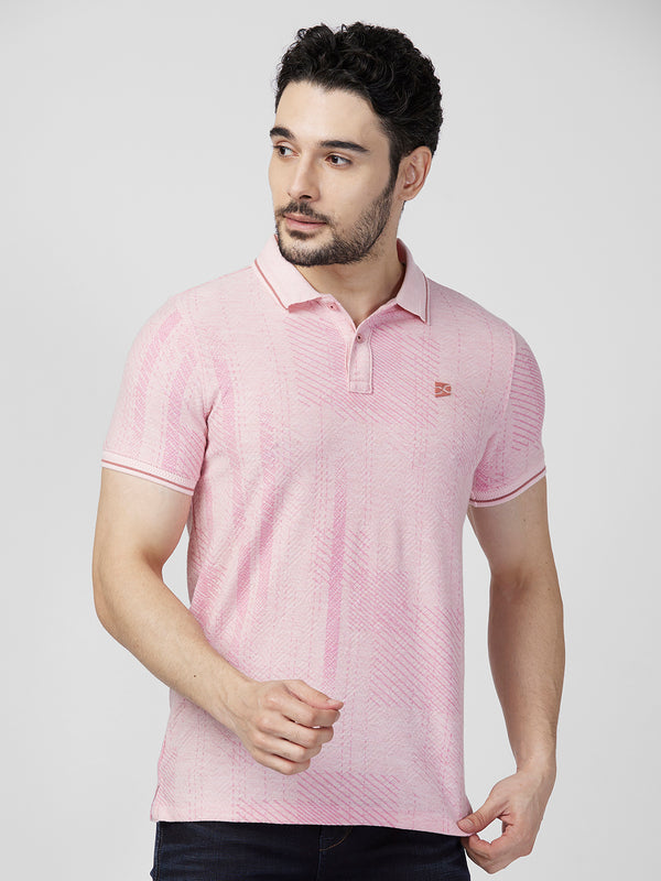 Killer Men Pink Printed Slim Fit T-Shirts