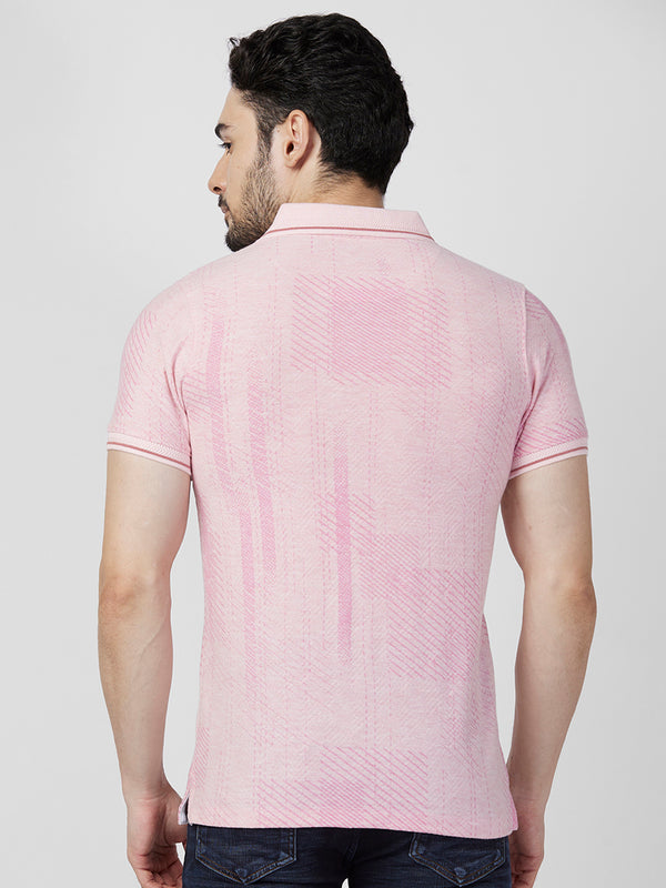 Killer Men Pink Printed Slim Fit T-Shirts