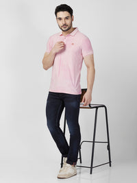 Killer Men Pink Printed Slim Fit T-Shirts