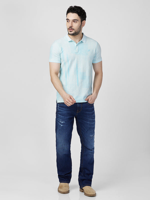 Killer Men Light Green Printed Slim Fit T-Shirts