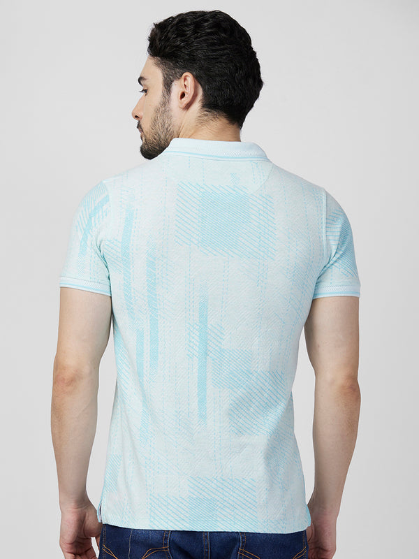 Killer Men Light Green Printed Slim Fit T-Shirts