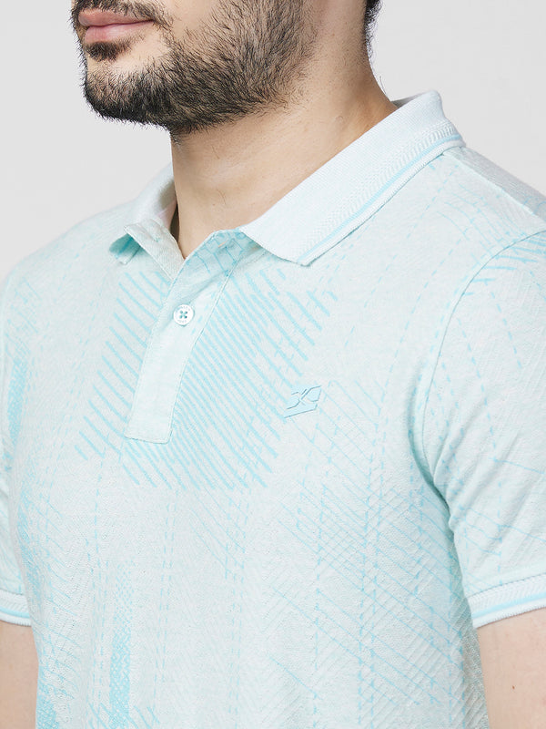 Killer Men Light Green Printed Slim Fit T-Shirts