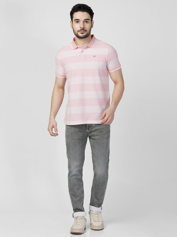 Killer Men Pink Printed Slim Fit T-Shirts