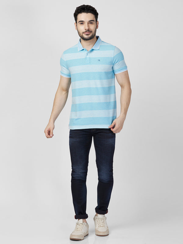 Killer Men Blue Printed Slim Fit T-Shirts