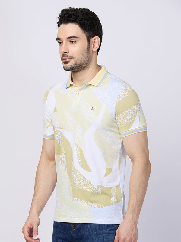 Killer Men Yellow Printed Slim Fit T-Shirts