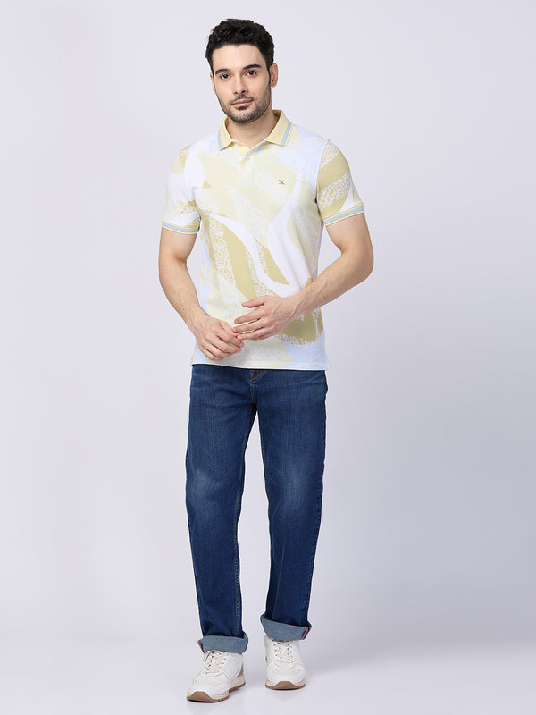 Killer Men Yellow Printed Slim Fit T-Shirts