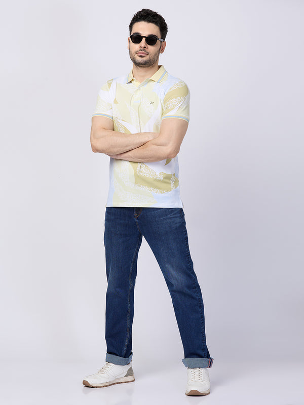 Killer Men Yellow Printed Slim Fit T-Shirts