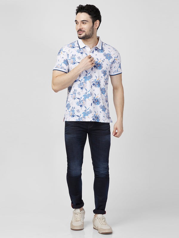 Killer Men White Printed Slim Fit T-Shirts