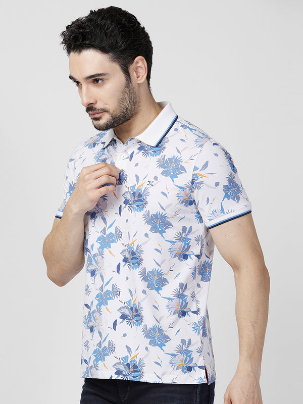 Killer Men White Printed Slim Fit T-Shirts