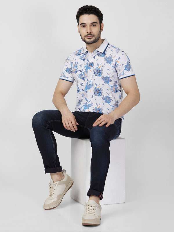 Killer Men White Printed Slim Fit T-Shirts