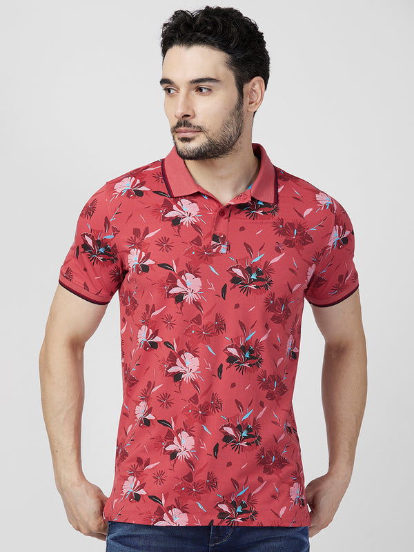 Killer Men Red Printed Slim Fit T-Shirts