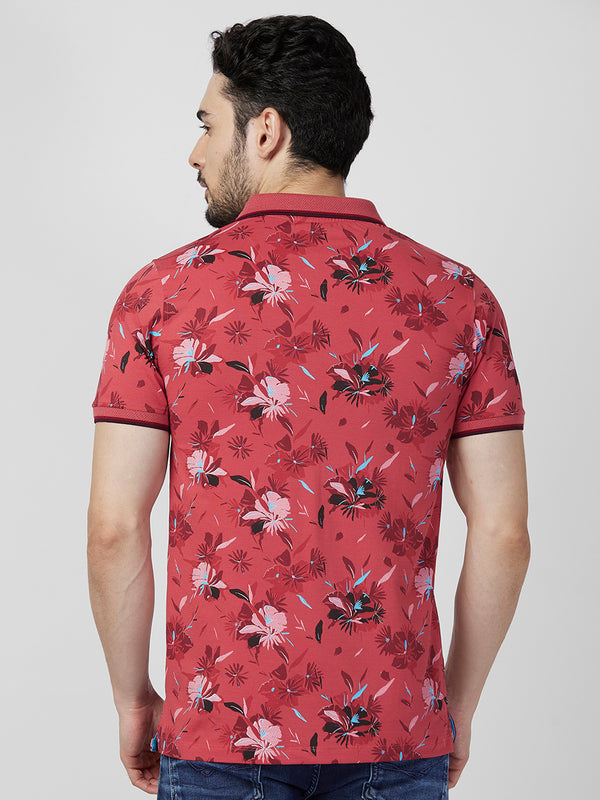 Killer Men Red Printed Slim Fit T-Shirts