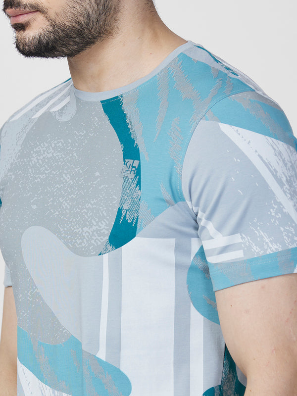 Killer Men Grey Printed Slim Fit T-Shirts