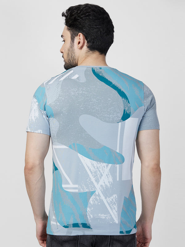 Killer Men Grey Printed Slim Fit T-Shirts