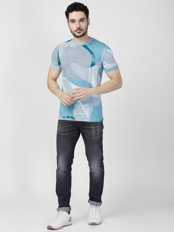 Killer Men Grey Printed Slim Fit T-Shirts