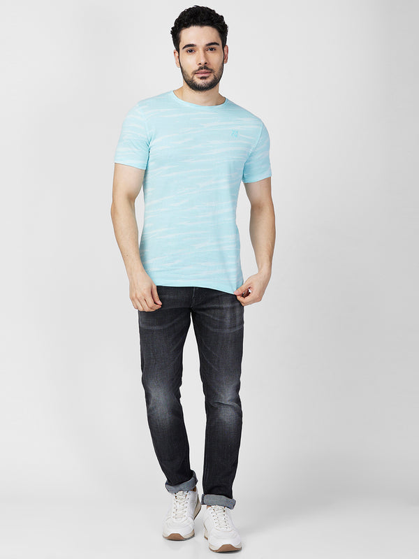 Killer Men Light Green Printed Slim Fit T-Shirts